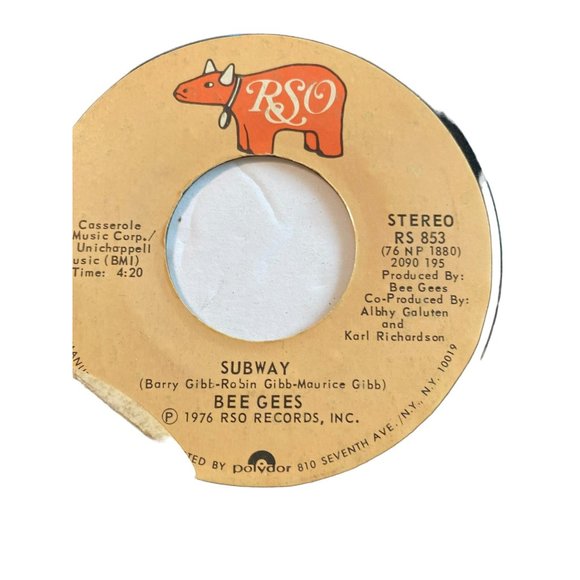 Vintage 7” 45 RPM vinyl record Bee Gees Subway you should be dancing - Picture 4 of 4